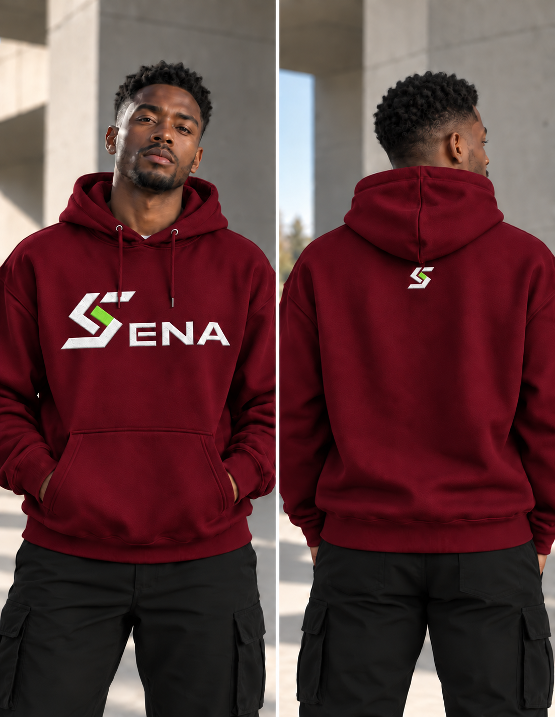 Hoodie — Rouge Bordeaux